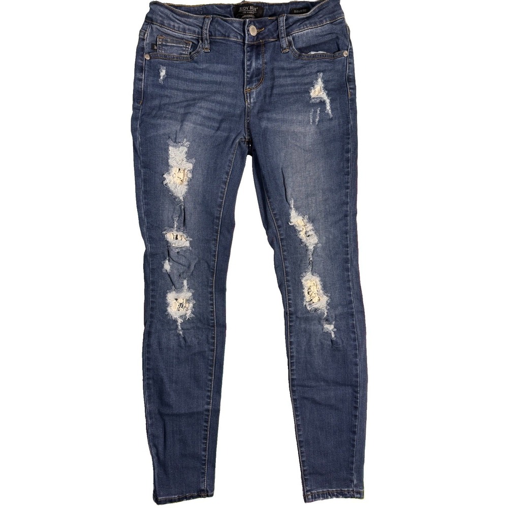 Judy Blue High Rise Skinny Blue Jeans Women's 3/26 (28x29) Stretch Denim EUC